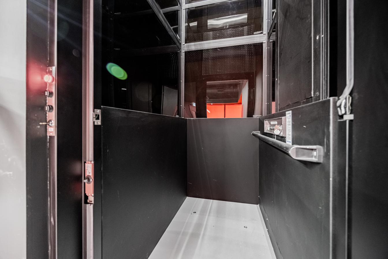 Private elevator servicing both floors.