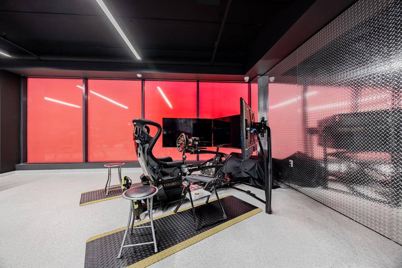 Racing simulator rig.