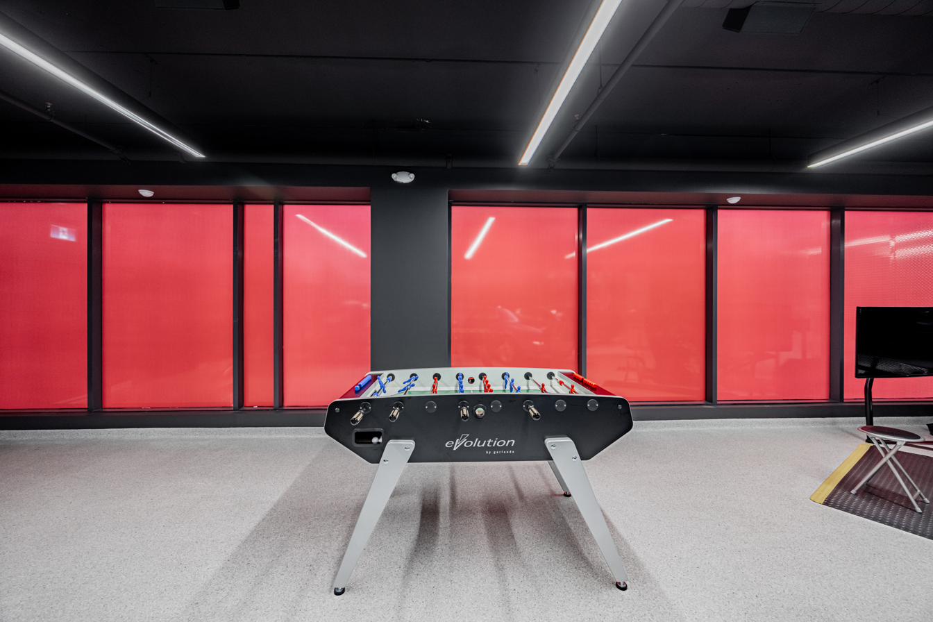 Foosball table in the main floor games nook.