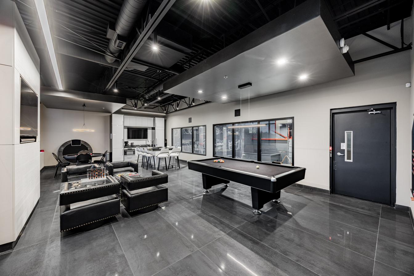 Second-floor lounge, full room view.